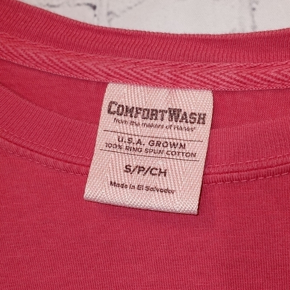 Comfort Colors Shelly Cove long sleeve cotton t-shirt deep pink Size small - Picture 5 of 5